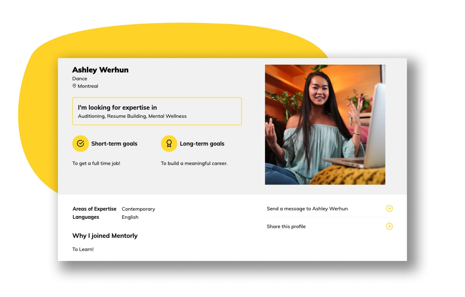 Mentorly Marketplace Makeover: Use your profile to open up and tell your mentor about yourself to ensure your mentoring