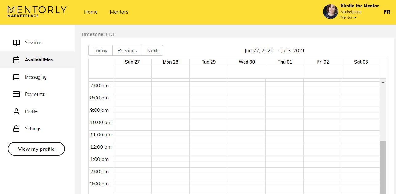 Add availability, pricing and cancellation policy: Your timezone will be indicated in the upper left corner