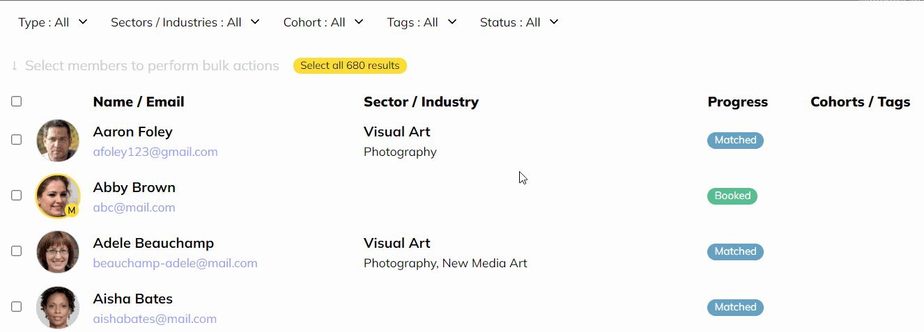 Announcements: Once you've selected your targeted audience, click on the drop-down menu of the number of selected members
