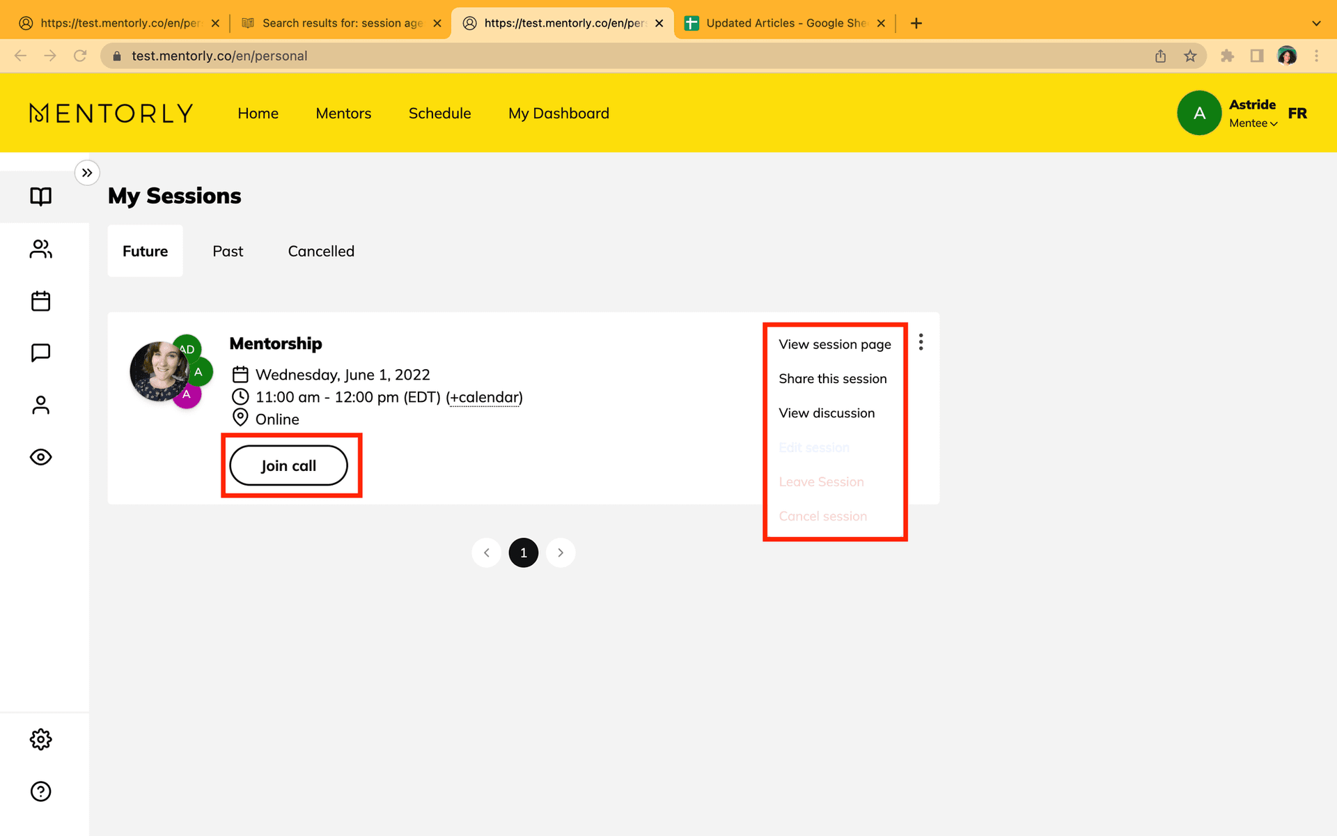 Finding a mentor and booking a session: Once your mentor has accepted your session request, you'll be able to see all your