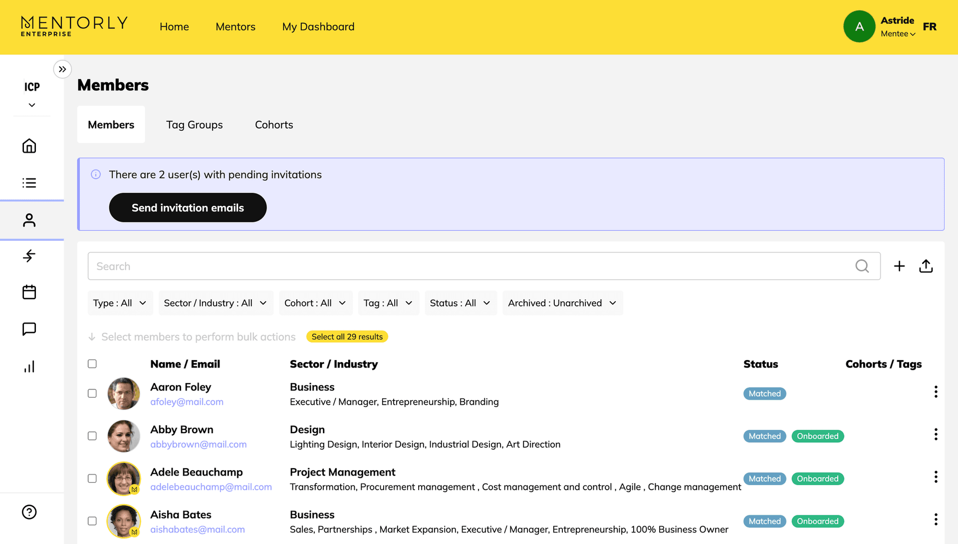 Get to know the platform: Your Members tab is where you'll be able to manage all the members in your program