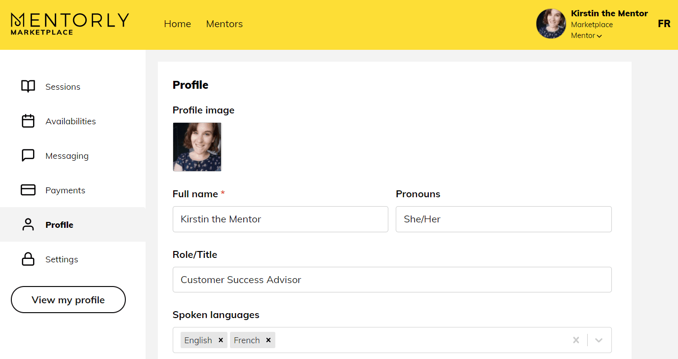 Getting started as a Mentor with Mentorly: You can add more information to your profile such as links to your social media