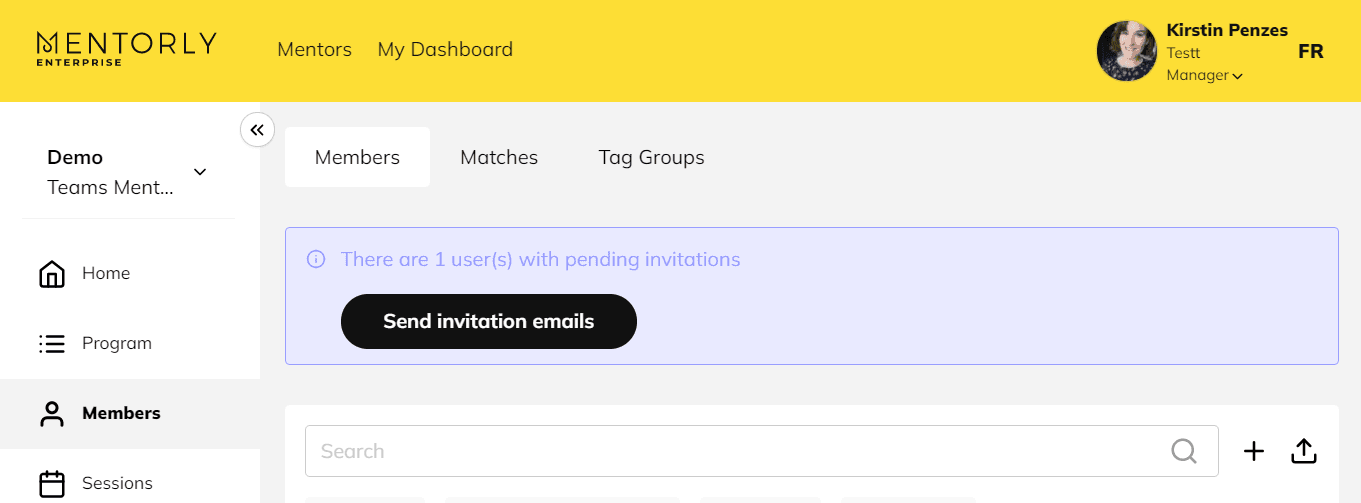 Inviting members to your program: Simply click send invitation emails and you're good to go