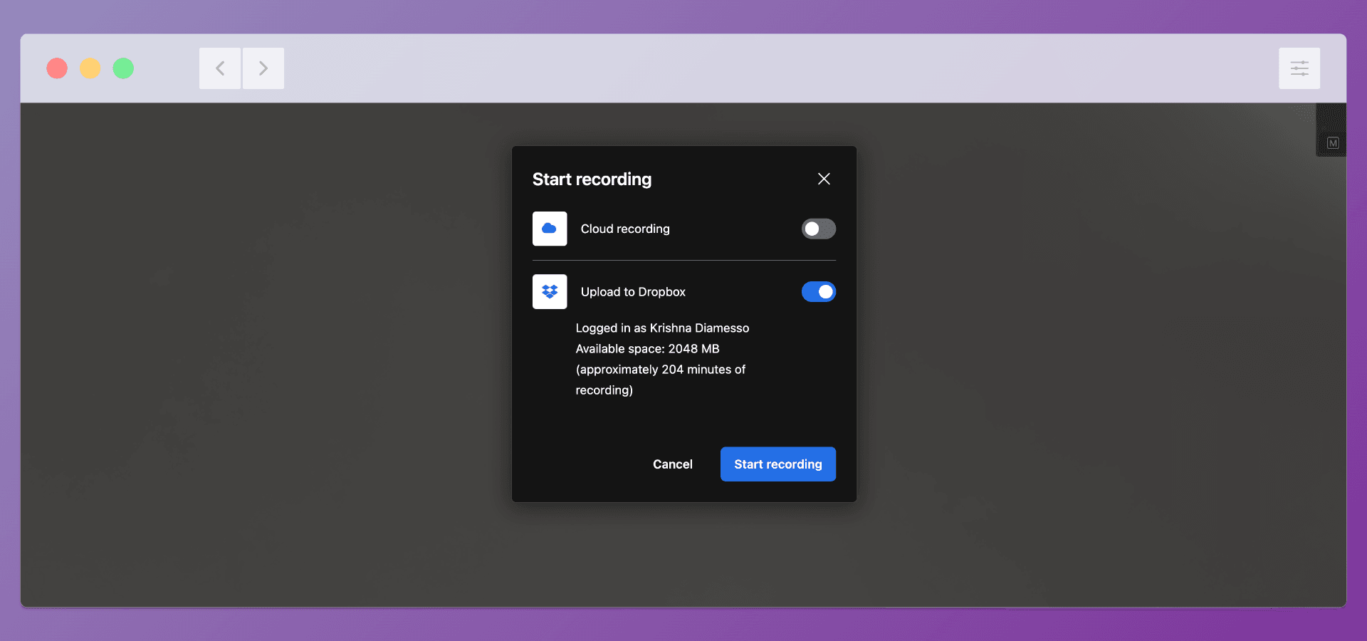 Record your Mentorly sessions: Once it's done, click "Start Recording"