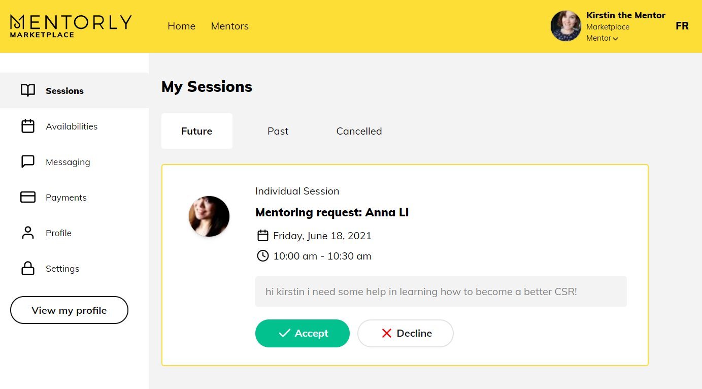 Responding to session requests: From here, you will be able to view all requested and confirmed sessions, and past, cancelled