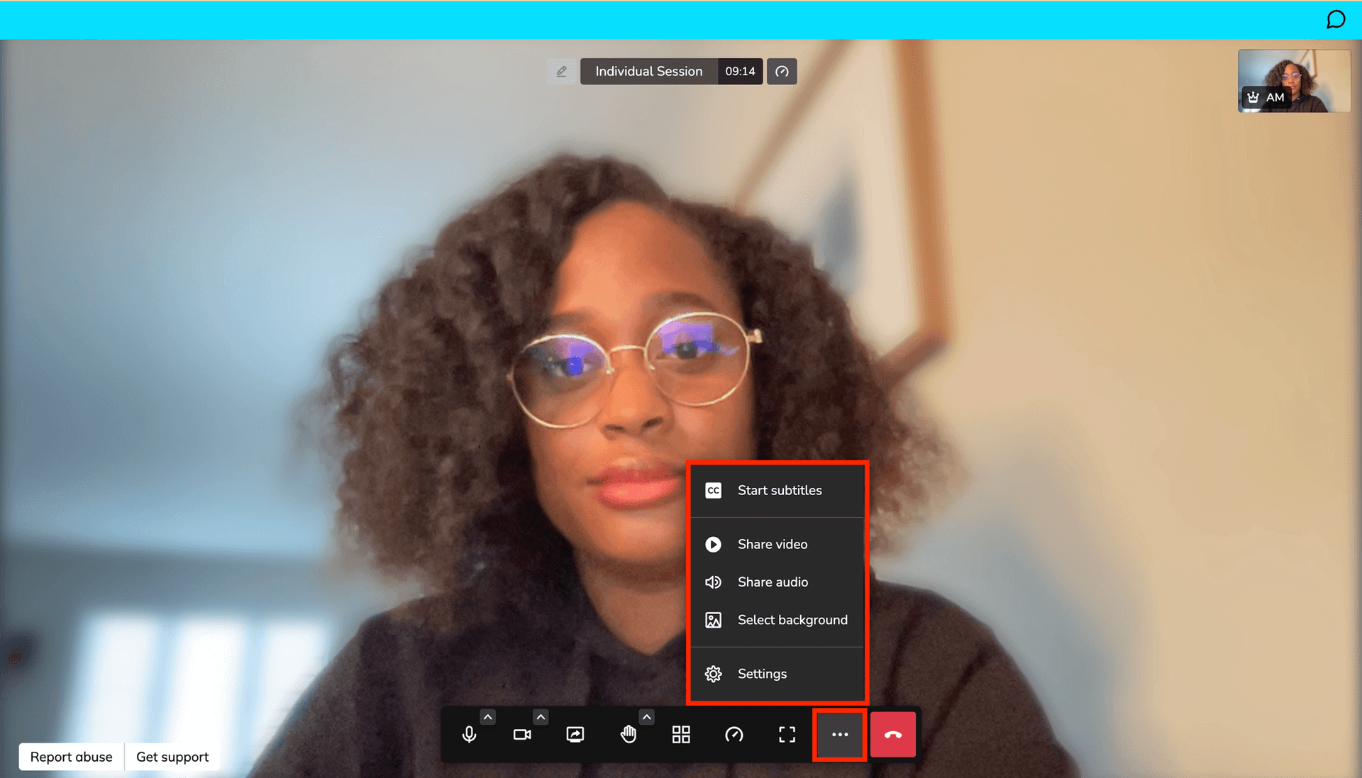Video Call Features: When you click the three dots on the tool bar, you can select more actions